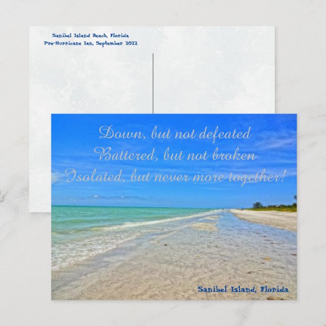 Sanibel Island Beach Florida Vor Hurrikan Ian Postkarte (Vorne/Hinten)