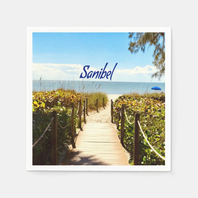 Sanibel Island Florida Beach Ocean Serviette (Vorderseite)
