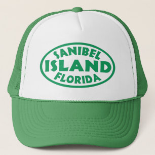 Sanibel Island Florida grünes Oval Truckerkappe