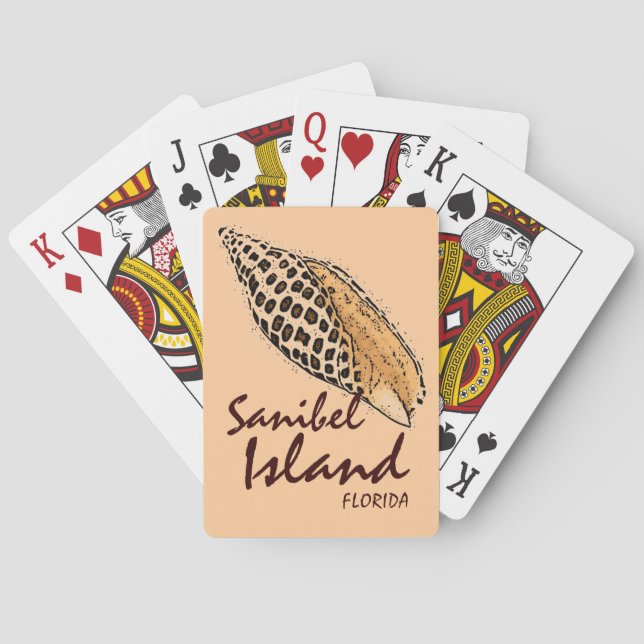 Sanibel Island Florida Junonia Muschel spielt Kart Spielkarten (Rückseite)