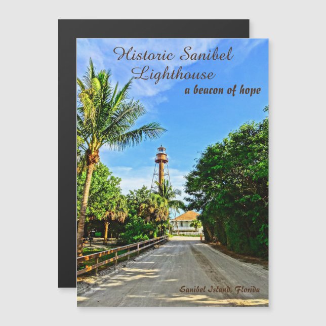 Sanibel Island Florida Lighthouse Beacon of Hope Magnetkarte (Vorne/Hinten)