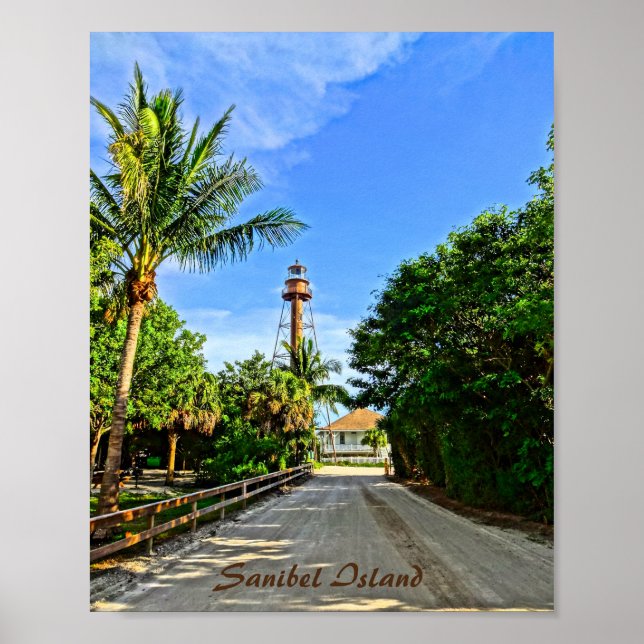 Sanibel Island Florida Lighthouse Printable Art Poster (Vorne)
