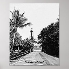 Sanibel Island Florida Lighthouse Printable Art Poster