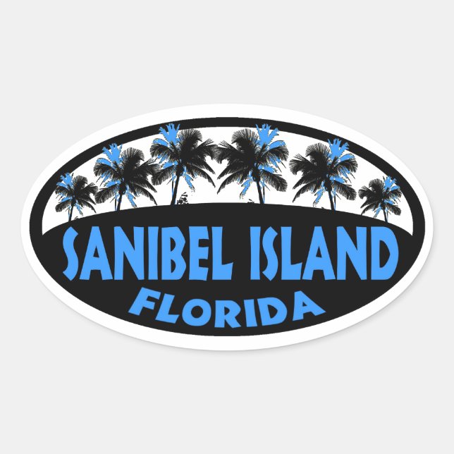 Sanibel Island Florida Ovaler Aufkleber (Vorderseite)