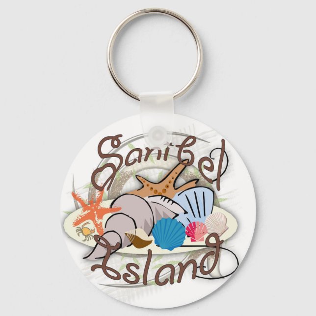 Sanibel Island Florida seashell design Schlüsselanhänger (Vorderseite)