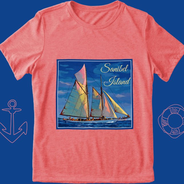 Sanibel Island Florida Segelschiff Urlaub Tri-Blend Shirt (Von Creator hochgeladen)