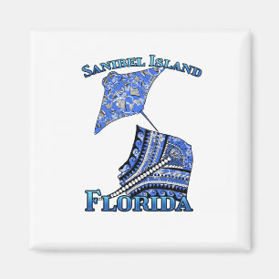 Sanibel Island Florida Vacation Tribal Stingray Magnet