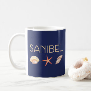 Sanibel Island Seashells Blue Kaffeetasse