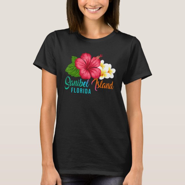 Sanibel Island Vacation Florida Tropical Hibiscus  T-Shirt (Vorderseite)