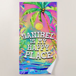 Sanibel ist mein Happy Place Beach Handtuch