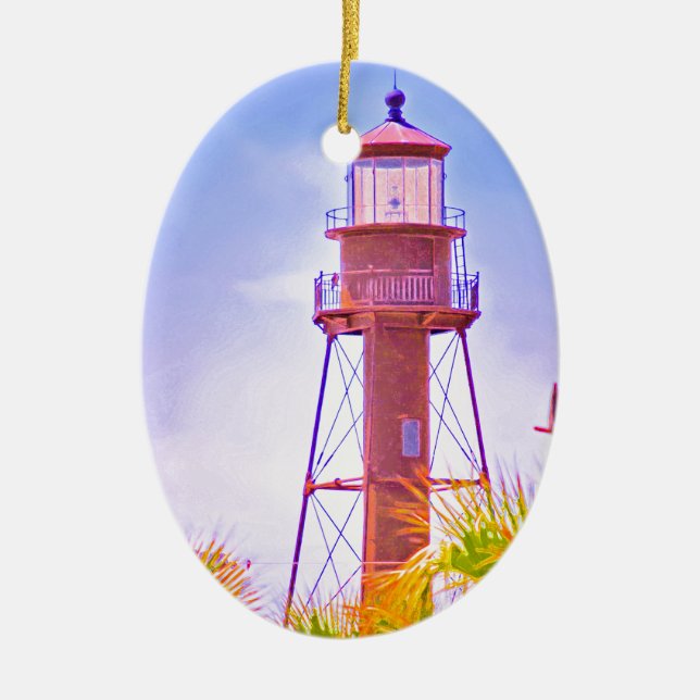 Sanibel Leuchtturmsammlung Keramik Ornament (Vorne)
