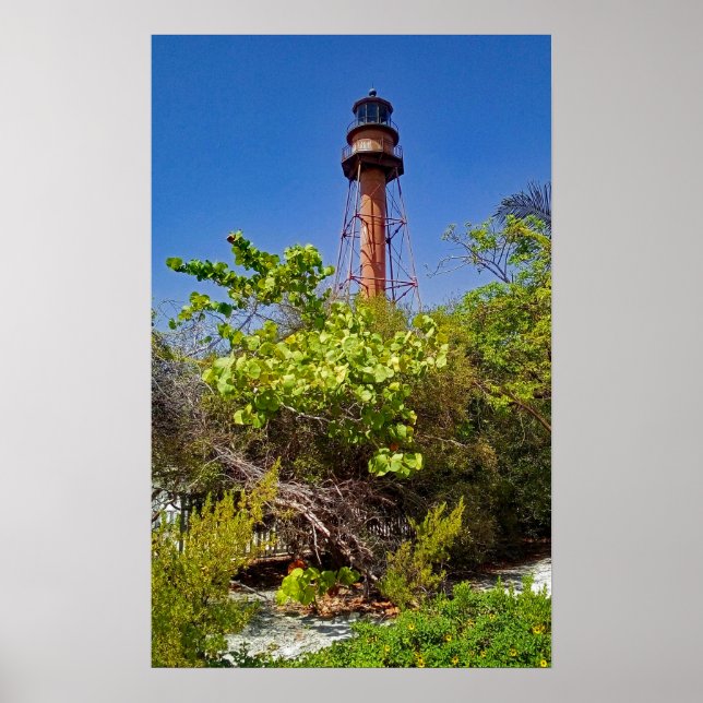 Sanibel Lighthouse Under Clear Skies Poster (Vorne)