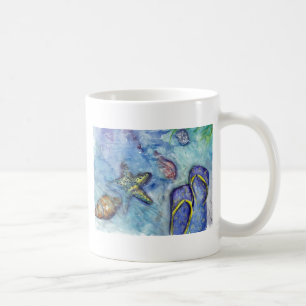 Sanibel Sandale-Aquarell Kaffeetasse