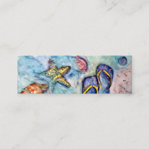 Sanibel Sandalen - Aquarell Mini Visitenkarte