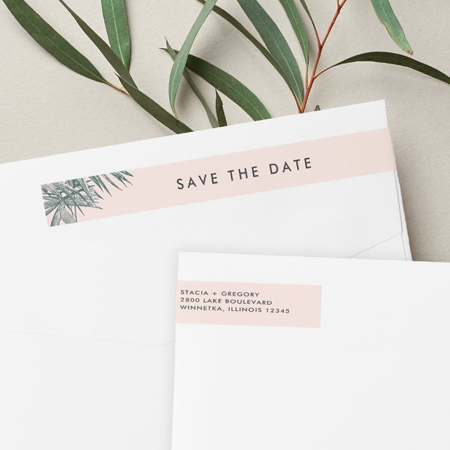 Sanibel | Tropische Save the Date Rücksendeadresse (Von Creator hochgeladen)