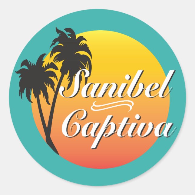 Sanibel und Captiva Inseln Florida Runder Aufkleber (Vorderseite)