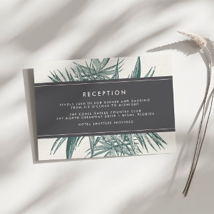 Sanibel Vintage Tropische Hochzeitsempfangskarte Einladung