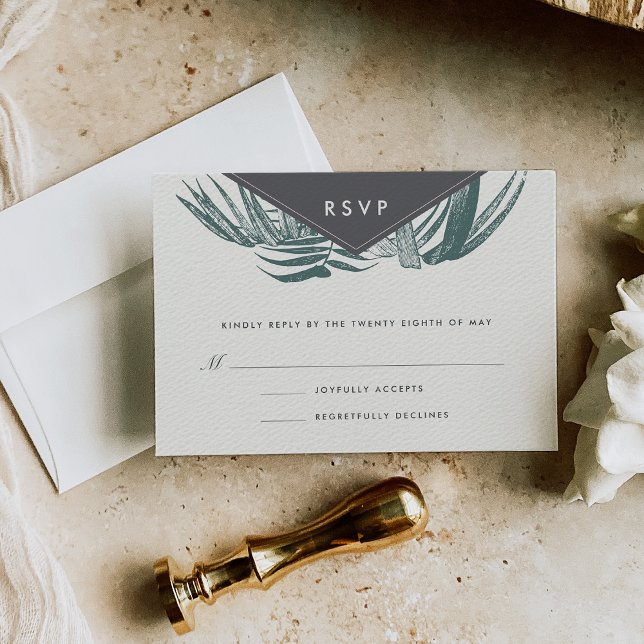 Sanibel | Vintage tropische RSVP-Karte RSVP Karte (Von Creator hochgeladen)