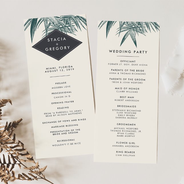 Sanibel | Vintage-tropisches Hochzeitsprogramm Programm (Von Creator hochgeladen)