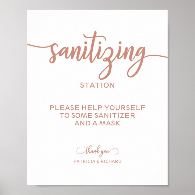 Sanierungsstation Chic Calligraphy Wedding Sign Poster (Vorne)