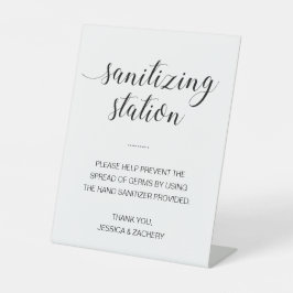 Sanierungsstation Hand Sanitizer Hochzeit Sockelschild