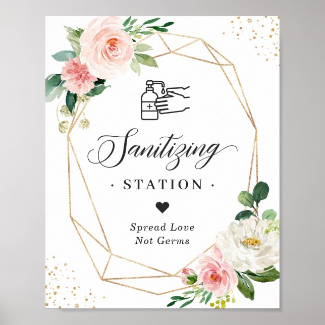 Sanierungsstation Hochzeitsblüte mit geometrischer Poster (Vorne)