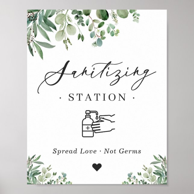 Sanierungsstation Sign Greenery Eukalyptus Blätter Poster (Vorne)