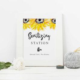 Sanierungsstation Sonnenblumen Hochzeitungs-Wasser Poster