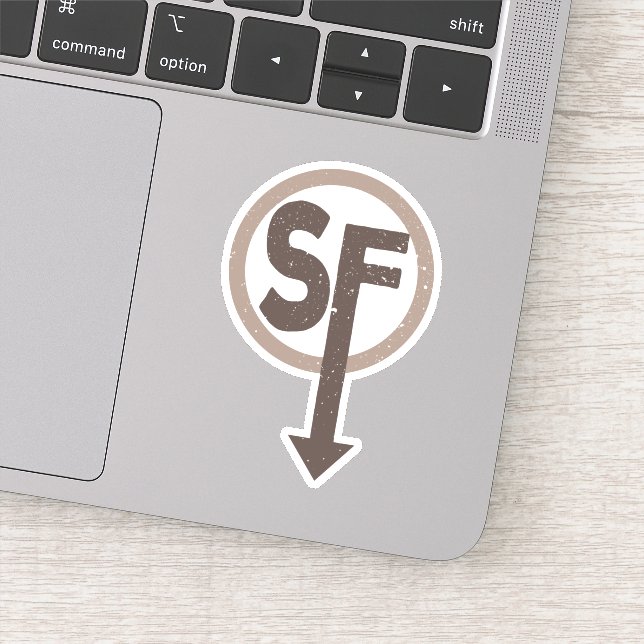 Sanitäre Stürze, Sally-Gesicht-Logo-Aufkleber Aufkleber (Detail)
