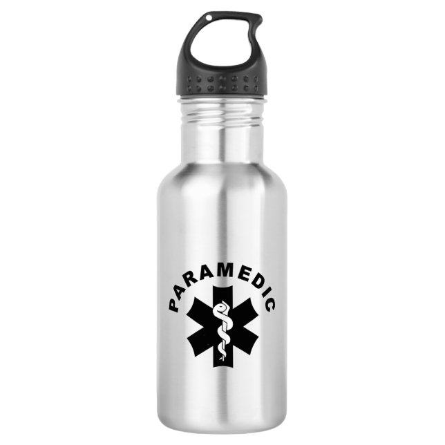 Sanitäter EMS-Logo Edelstahlflasche (Vorderseite)