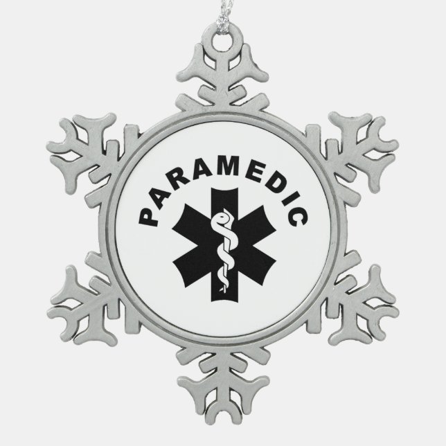 Sanitäter-Thema Schneeflocken Zinn-Ornament (Vorderseite)