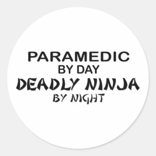 Sanitäter tödliches Ninja bis zum Nacht Runder Aufkleber
