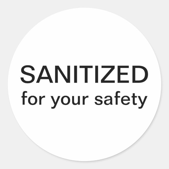 Sanitisiert für Ihre Sicherheit Runder Aufkleber (Vorderseite)