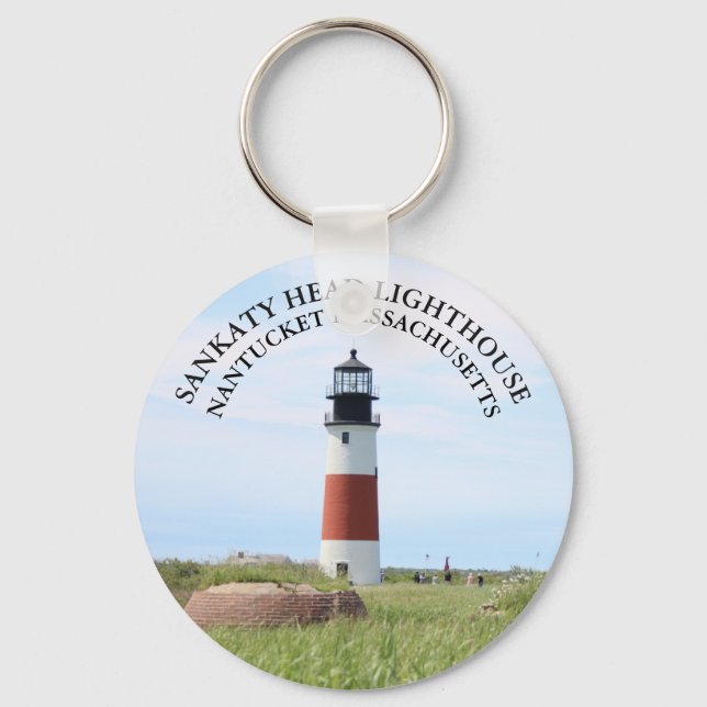 Sankaty Head Lighthouse, Nantucket MA Keyring Schlüsselanhänger (Vorderseite)