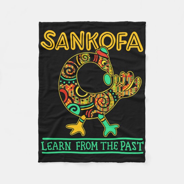 Sankofa Afrikanischer Vogel Schwarzer Geschichtsmo Fleecedecke (Vorderseite)