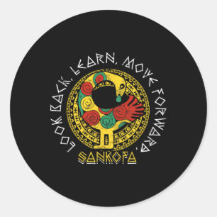 Sankofa Black History Month Adinkra Ghana Runder Aufkleber
