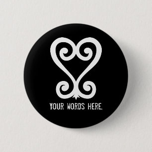 Sankofa Rückkehr und erhält ihm - Adinkra Symb Button