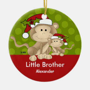 Sankt-Affe-kleiner Bruder-Weihnachtsverzierung Keramik Ornament