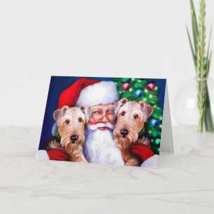 Sankt Airedale-Terrier am Weihnachten