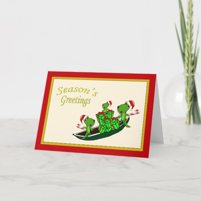 Sankt-Alligatorweihnachten Feiertagskarte (Vorderseite)