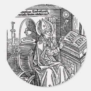 Sankt Ambrosius von Mailand Runder Aufkleber