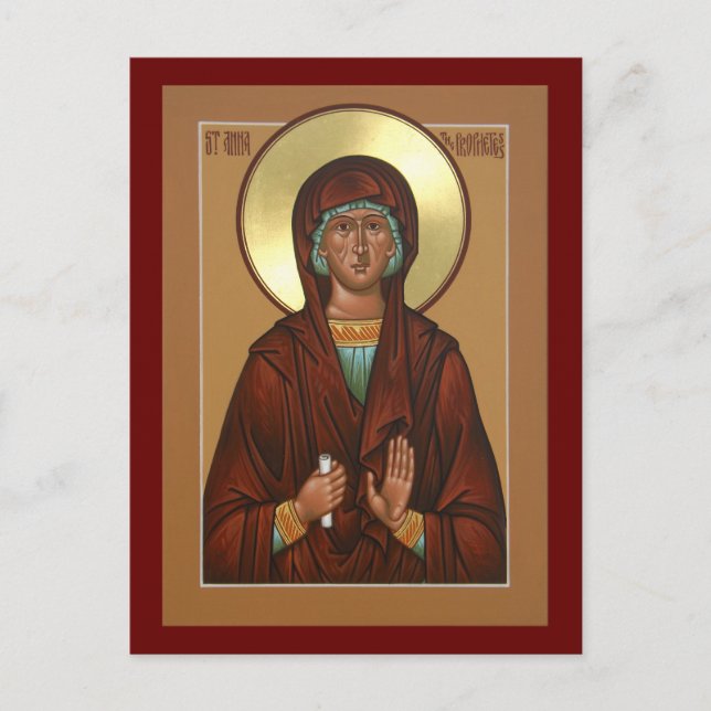 Sankt Anna, die Prophetess-Symbol-Gebetskarte Postkarte (Vorderseite)