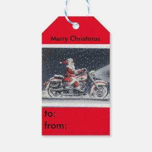 Sankt auf einem Motorradgeschenkumbau Geschenkanhänger
