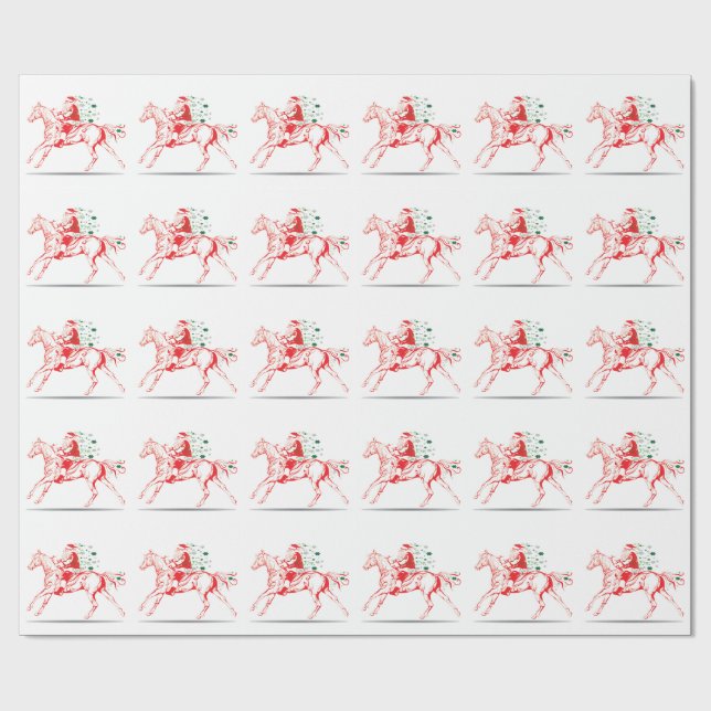 Sankt auf einem Weihnachtspferd Geschenkpapier (Flach)