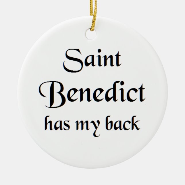Sankt Benedikt Keramik Ornament (Vorne)
