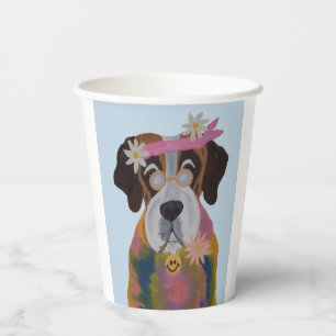 Sankt Bernhard Hippie Pappbecher