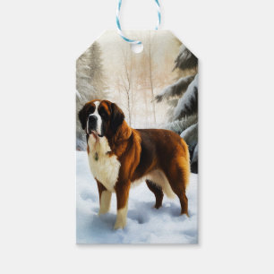 Sankt Bernhard Lass es schneien Weihnachten Geschenkanhänger