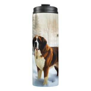 Sankt Bernhard Lass es schneien Weihnachten Thermosbecher