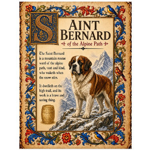 Sankt Bernhard, mittelalterliche Bestiarien-Kunst Postkarte
