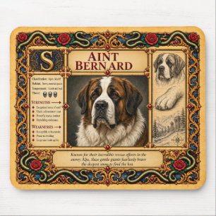 Sankt Bernhard, mittelalterliche Bestiary-Kunst Mousepad
